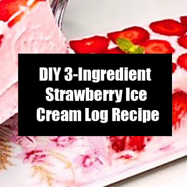 DIY 3-Ingredient Strawberry Ice Cream Log Recipe