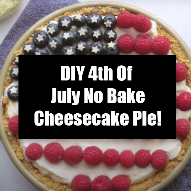 DIY 4th Of July No Bake Cheesecake Pie!
