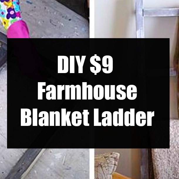 DIY $9 Farmhouse Blanket Ladder