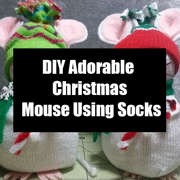 DIY Adorable Christmas Mouse Using Socks