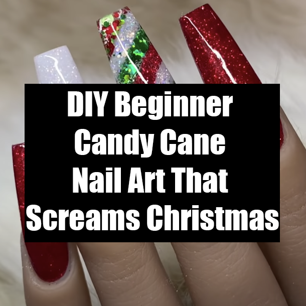 DIY Beginner Candy Cane Nail Art That Screams Christmas