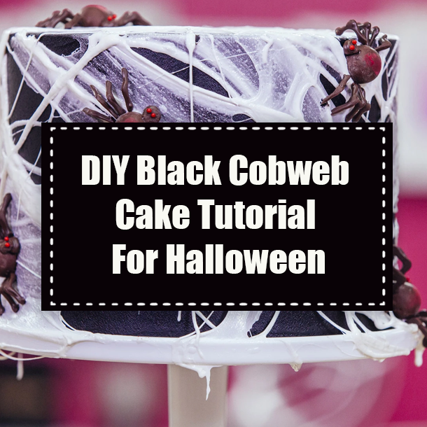 DIY Black Cobweb Cake Tutorial For Halloween