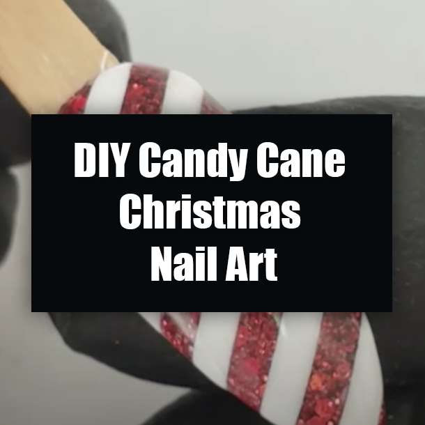 DIY Candy Cane Christmas Nail Art