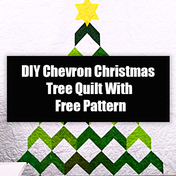 DIY Chevron Christmas Tree Quilt With Free Pattern