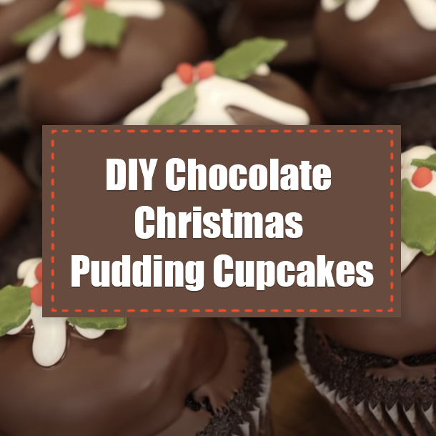 DIY Chocolate Christmas Pudding Cupcakes