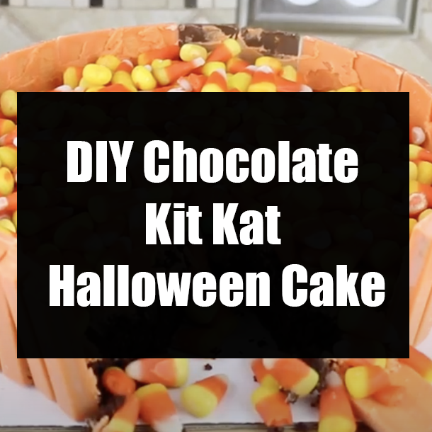 DIY Chocolate KitKat Halloween Cake