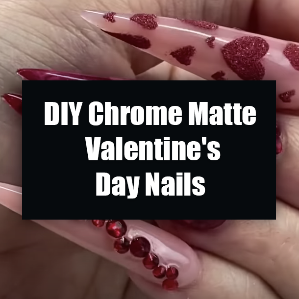 DIY Chrome Matte Valentine's Day Nails