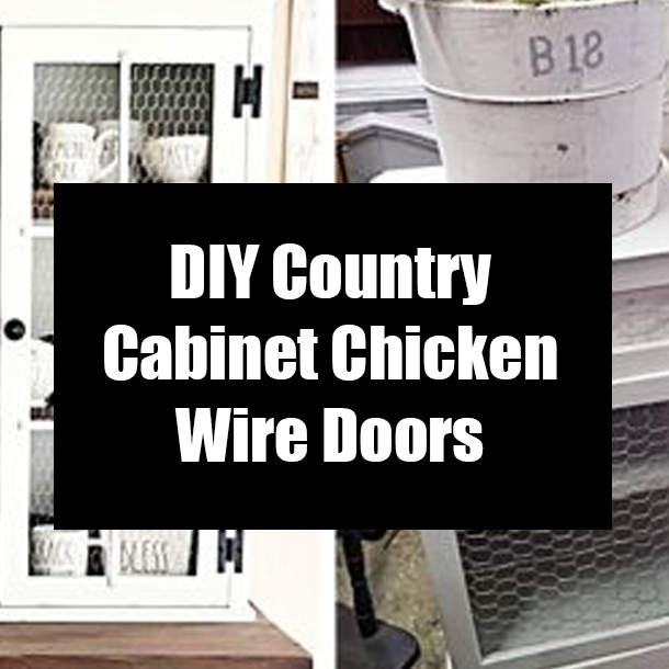 DIY Country Cabinet Chicken Wire Doors