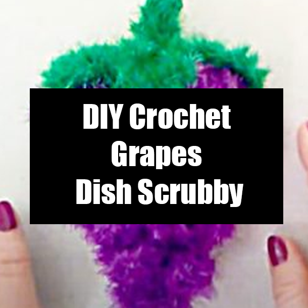 DIY Crochet Grapes Dish Scrubby