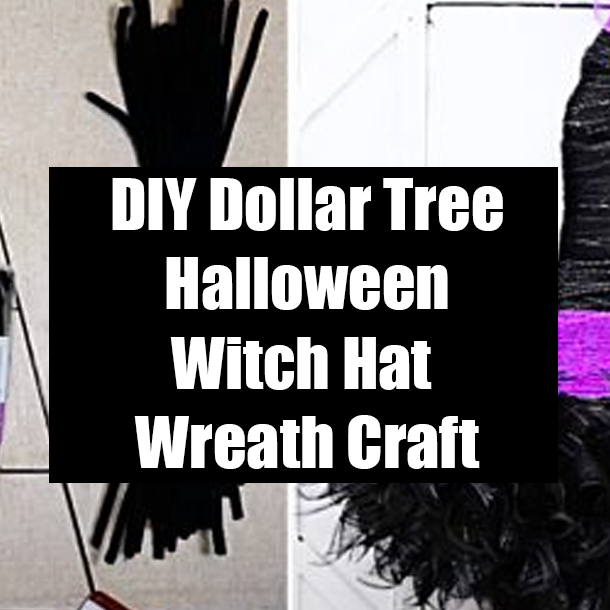 DIY Dollar Tree Halloween Witch Hat Wreath Craft