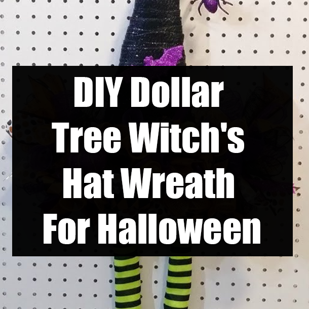 DIY Dollar Tree Witch's Hat Wreath For Halloween