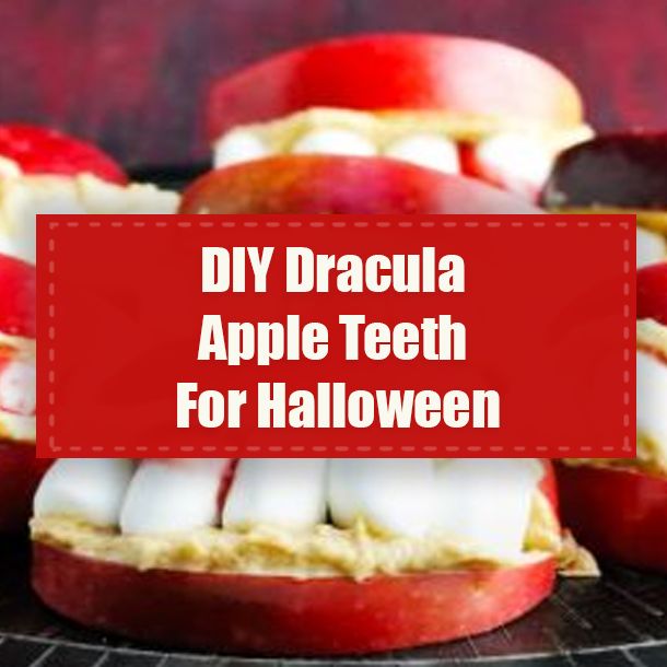 DIY Dracula Apple Teeth For Halloween