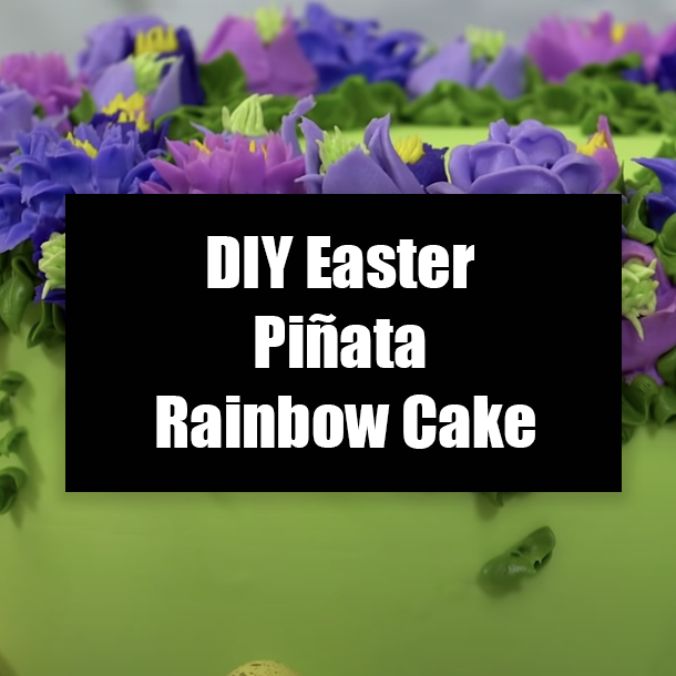 DIY Easter Piñata Rainbow Cake