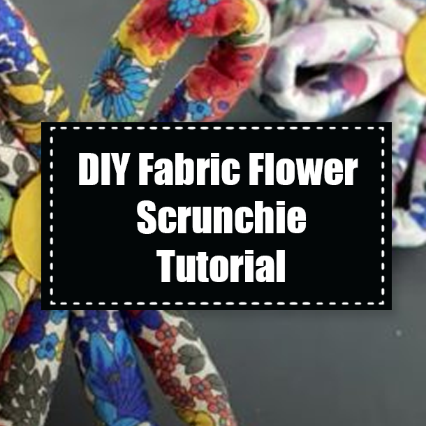 DIY Fabric Flower Scrunchie Tutorial
