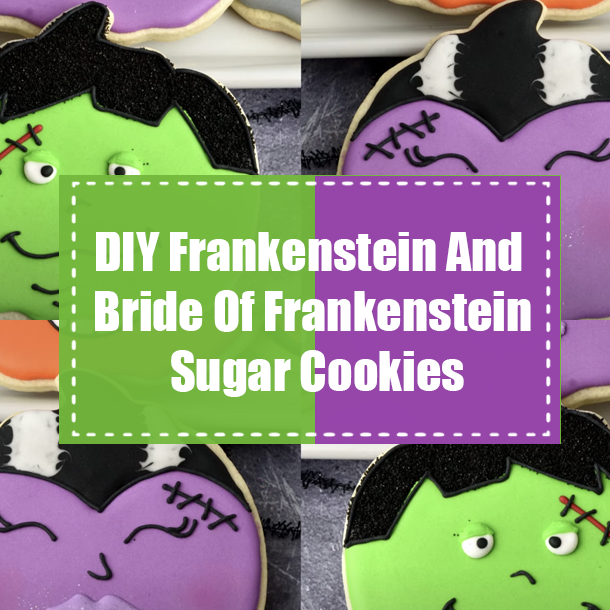 DIY Frankenstein And Bride Of Frankenstein Sugar Cookies
