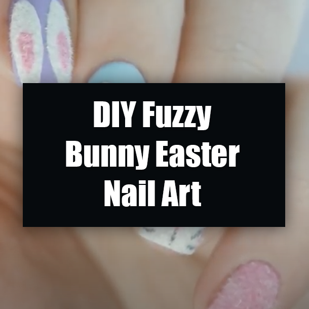 DIY Fuzzy Bunny Easter Nail Art