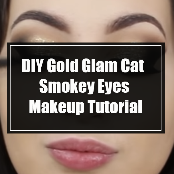 DIY Gold Glam Cat Smokey Eyes Makeup Tutorial