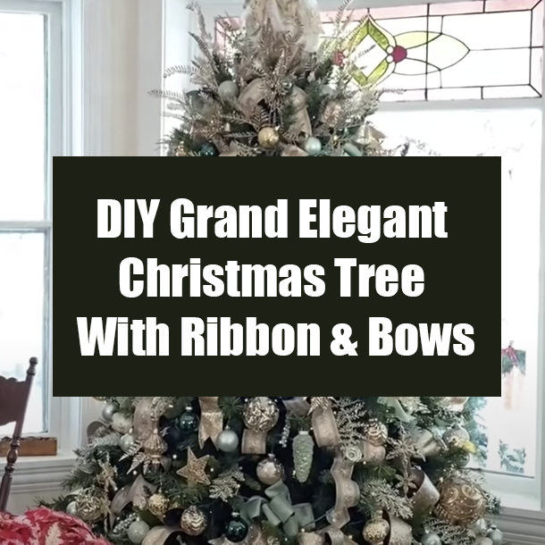 DIY Grand Elegant Christmas Tree With Ribbon & Bows