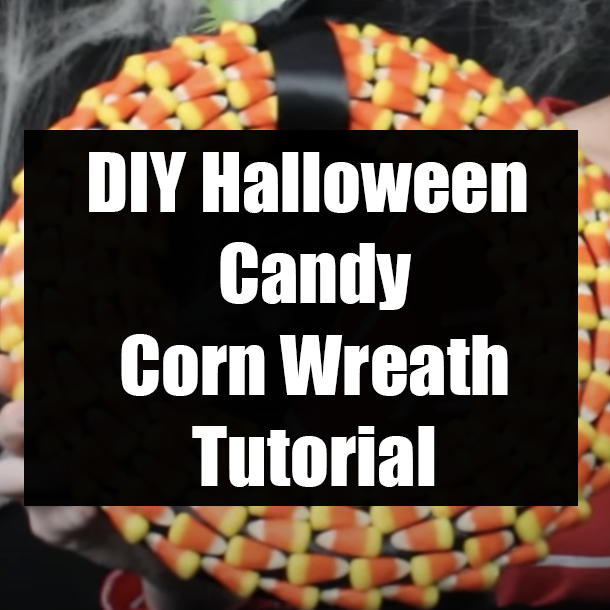 DIY Halloween Candy Corn Wreath Tutorial