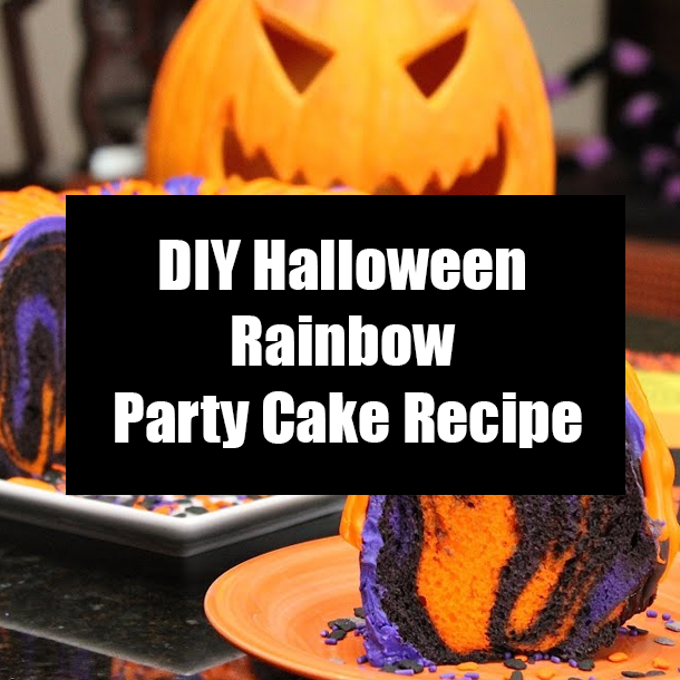 DIY Halloween Rainbow Party Cake Recipe