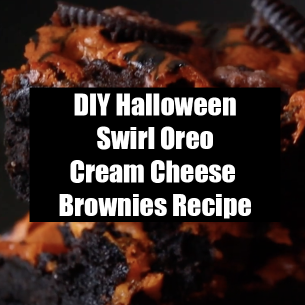 DIY Halloween Swirl Oreo Cream Cheese Brownies Recipe