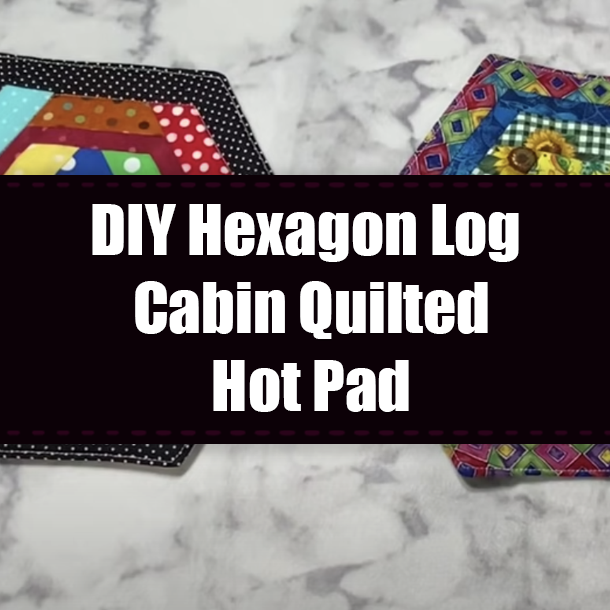 DIY Hexagon Log Cabin Quilted Hot Pad