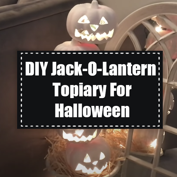 DIY Jack-O-Lantern Topiary For Halloween