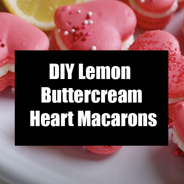 DIY Lemon Buttercream Heart Macarons