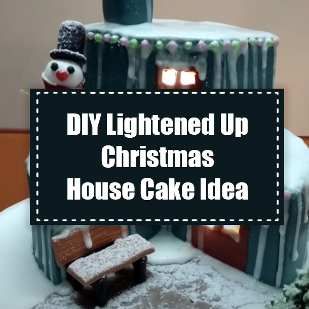 DIY Lightened Up Christmas House Cake Idea