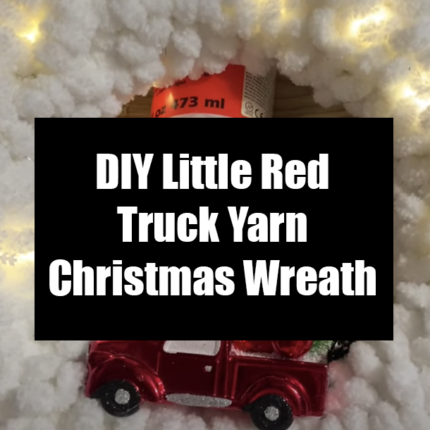 DIY Little Red Truck Yarn Christmas Wreath