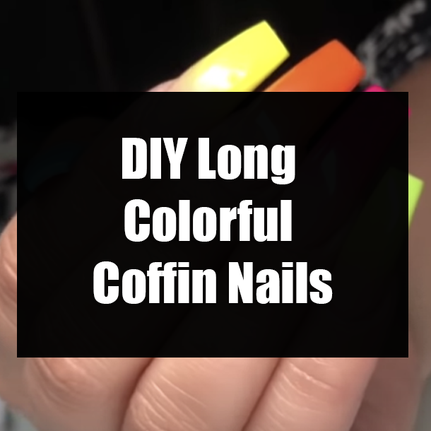 DIY Long Colorful Coffin Nails