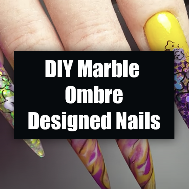 DIY Marble Ombre Designed Nails