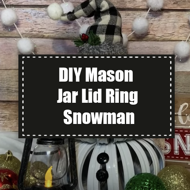 DIY Mason Jar Lid Ring Snowman