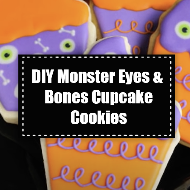 DIY Monster Eyes & Bones Cupcake Cookies