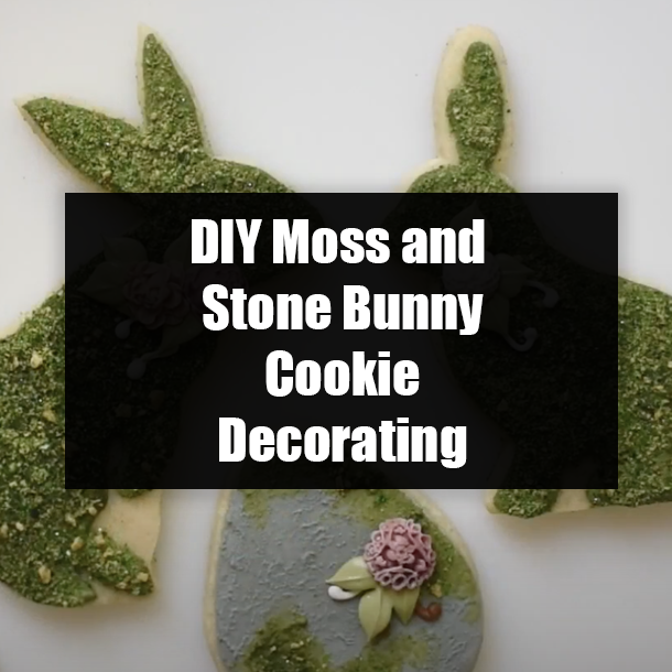 DIY Moss and Stone Bunny Cookie Decorating