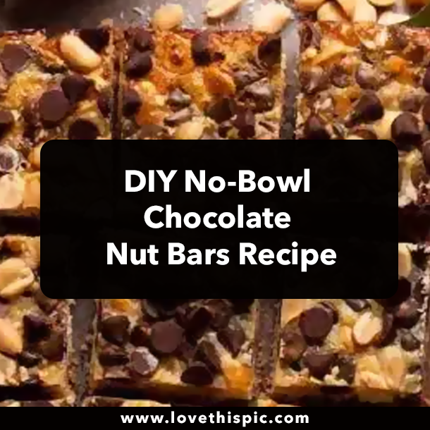 DIY No-Bowl Chocolate Nut Bars Recipe