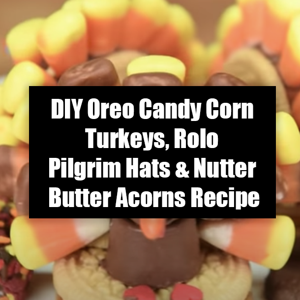 DIY Oreo Candy Corn Turkeys, Rolo Pilgrim Hats & Nutter Butter Acorns Recipe