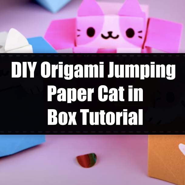 DIY Origami Jumping Paper Cat in Box Tutorial