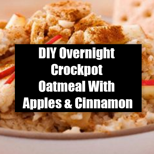 DIY Overnight Crockpot Oatmeal With Apples & Cinnamon