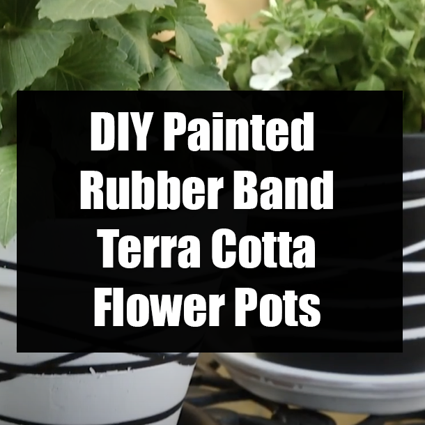 DIY Painted Rubber Band Terra Cotta Flower Pots