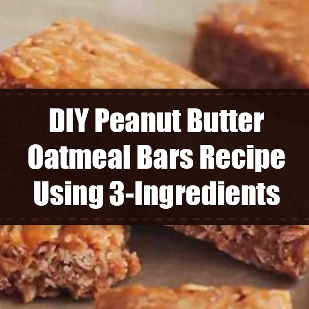 DIY Peanut Butter Oatmeal Bars Recipe Using 3-Ingredients