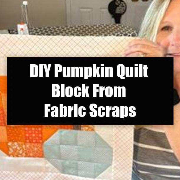 DIY Pumpkin Quilt Block From Fabric Scraps