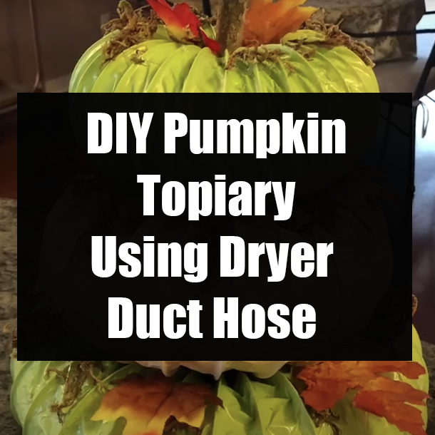 DIY Pumpkin Topiary Using Dryer Duct Hose
