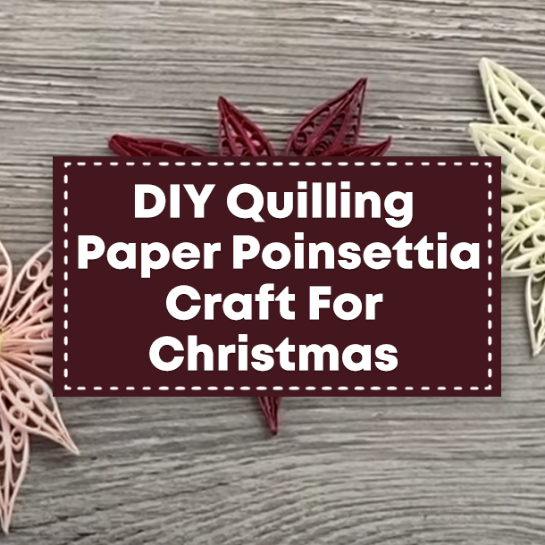 DIY Quilling Paper Poinsettia Craft For Christmas