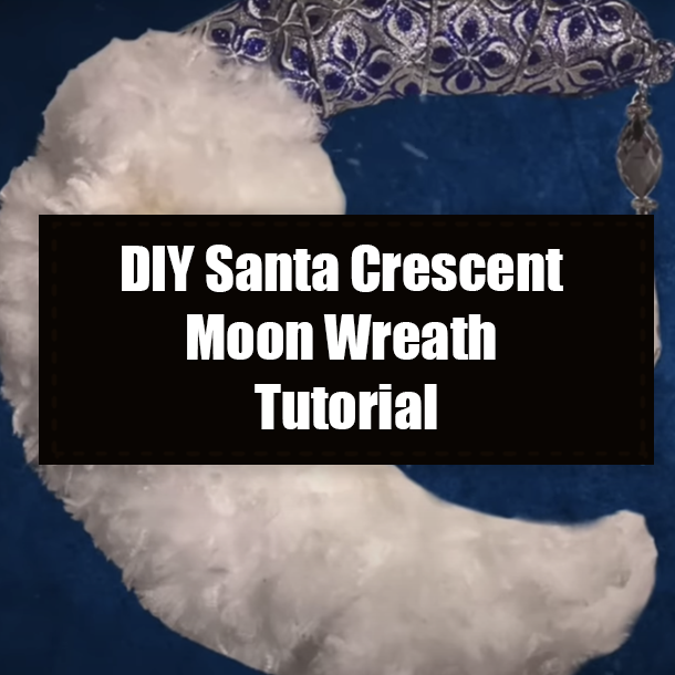 DIY Santa Crescent Moon Wreath Tutorial