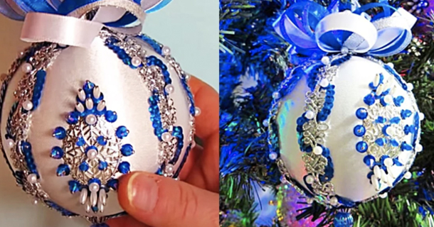 DIY Satin Beaded Christmas Ornaments You’ll Love - picture 2