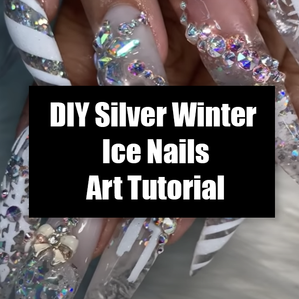 DIY Silver Winter Ice Nails Art Tutorial