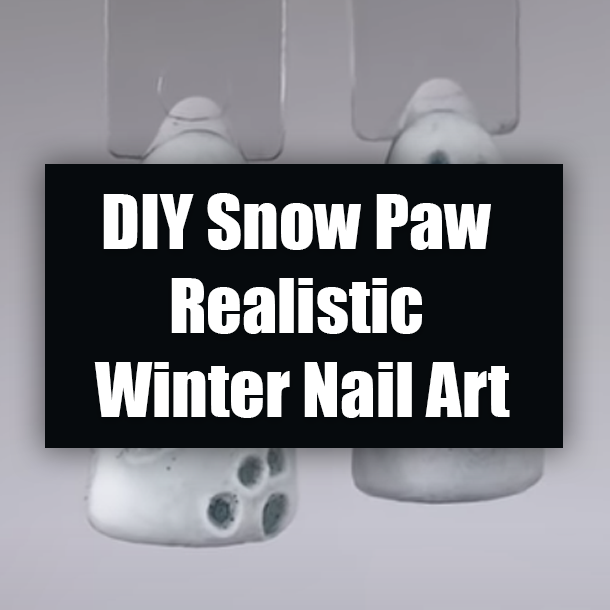 DIY Snow Paw Realistic Winter Nail Art