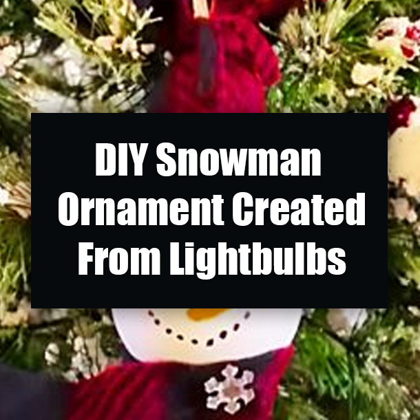 DIY Snowman Ornament Created From Lightbulbs
