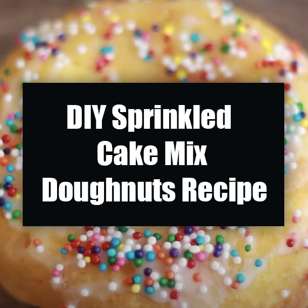 DIY Sprinkled Cake Mix Doughnuts Recipe